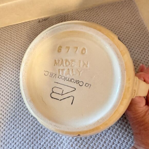 Vintage La Ceramica V.B.C Ceramic Pottery Pitcher 6770 Made In Italy 7 5/8” Tall - Picture 6 of 10